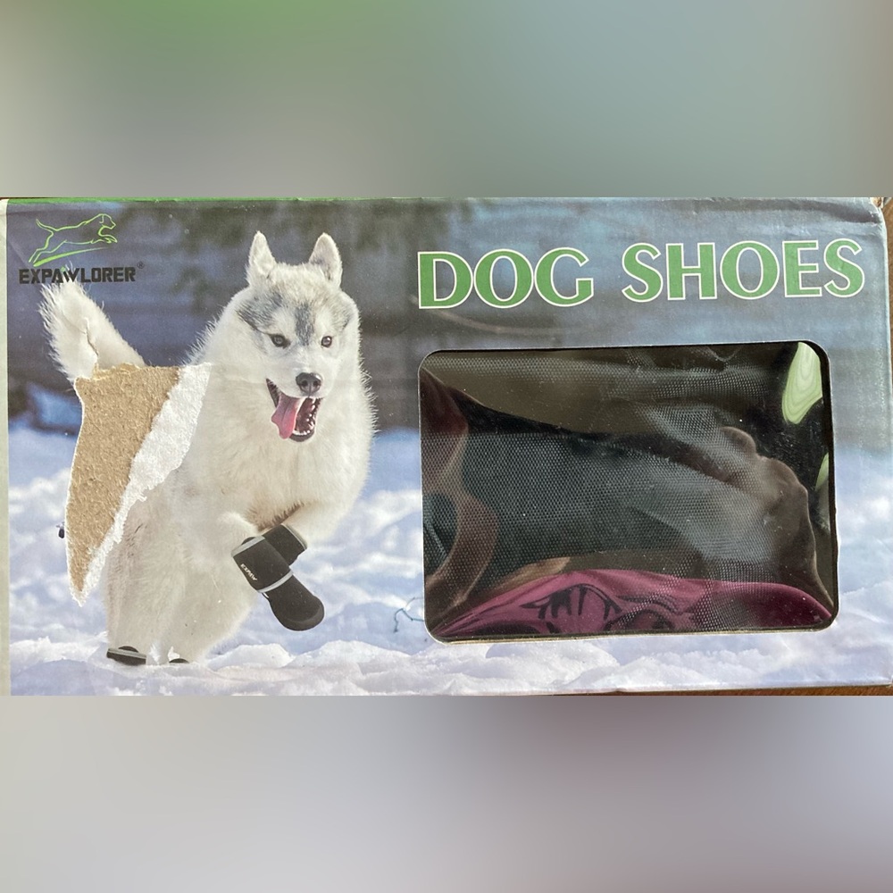 NWT ExPawLorer Anti Slip Winter/Snow Dog Shoes - Black and Gray Size XL